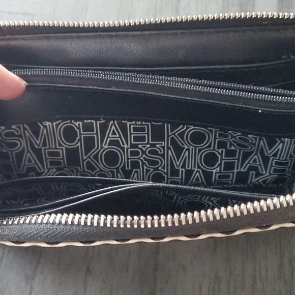 Michael Kors Black and White Polka Dot Wallet - Picture 9 of 14